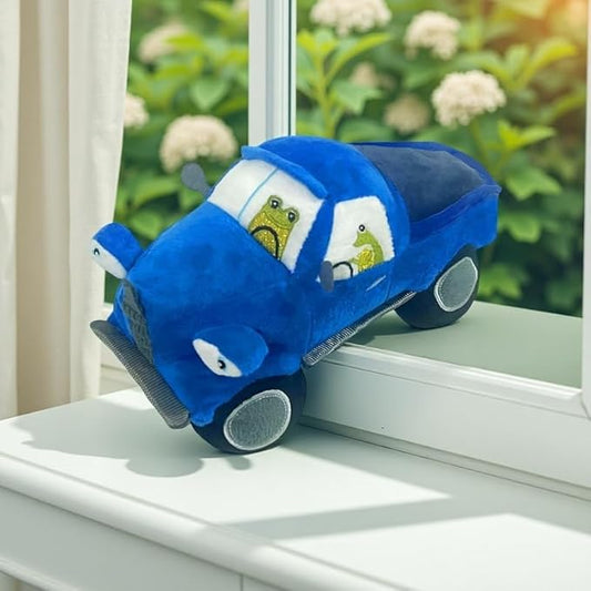 Blue Car Plush Stuffed Toy, Cute Plush Toy.