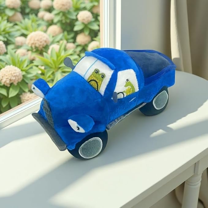 Blue Car Plush Stuffed Toy, Cute Plush Toy.