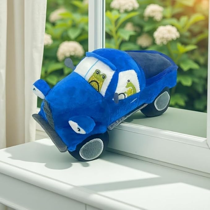 Blue Car Plush Stuffed Toy, Cute Plush Toy.